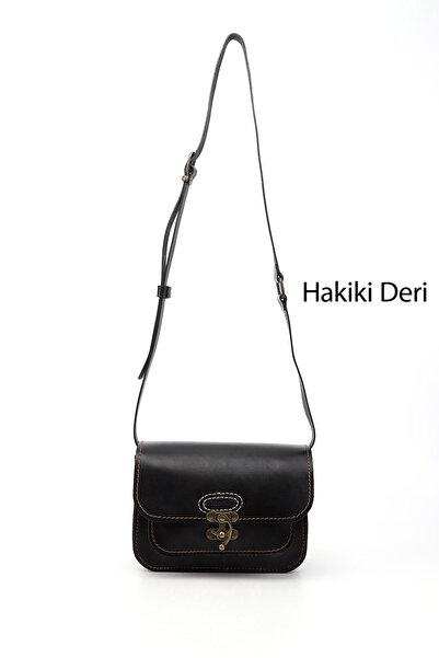 GÖNDERİ(R) Women's Black Vaketa Genuine Leather Shoulder and Messenger Bag