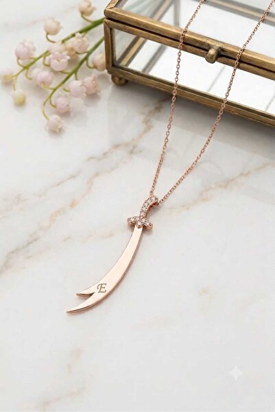 Papatya Silver 925 Ayar Gümüş Rose Kaplama Dikey Taşlı İsimli Zülfikar Kılıç ...