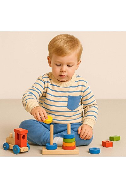 aden kids Striped 2-Thread Fabric Children's Top and Bottom Set