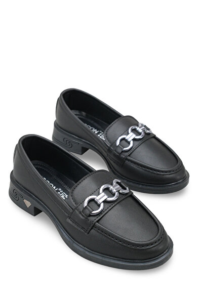 Riccon Loafer pentru femei Johatalia 0012525   Piele neagră