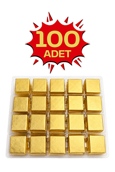 Altın Sargılı Sütlü Madlen 100 Adet İkramlık Çikolata