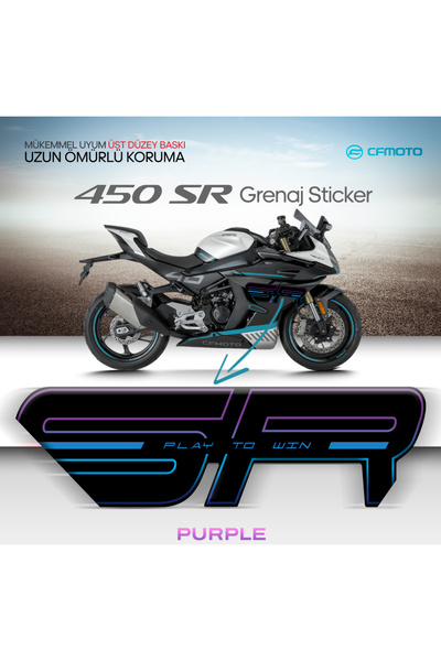 EMOTO REKLAM CFMOTO 450 SR ORJINAL GRENAJ STICKER PURPLE ÇOK RENKLİ