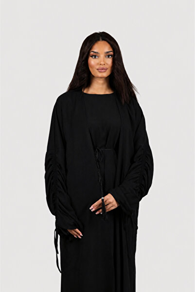 Ophelia Armina Stringed Abaya – Elegant Tie-Sleeve 3-in-1 Set with Inner Dres...