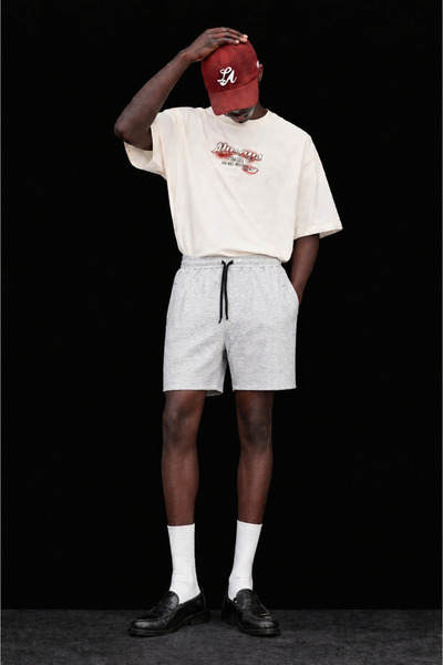 DAMGA JEANS Men's Basic 100% Cotton Comfortable Open Combed Cotton Shorts