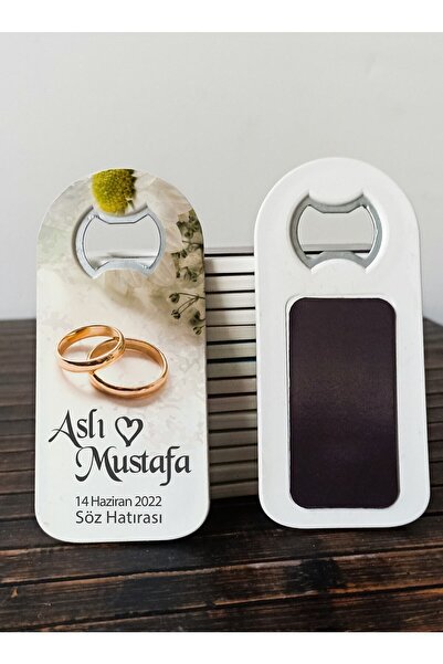 DeryalarDijital 10 Adet Magnet Baskı Nikah Düğün Söz Nişan Açacaklı Hatıra Pa...