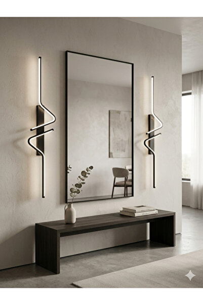 Zeya Lighting Yüksek Aydınlatmalı Z Model Siyah Led Aplik Avize Modern, 3 Ren...