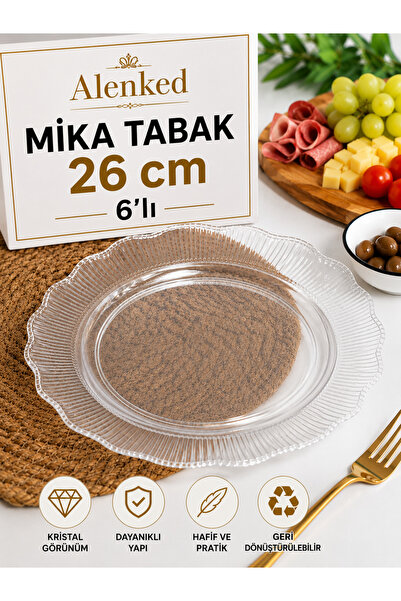 alenked Kristal Organization, Presentation Mica Plate 26 cm Set of 6