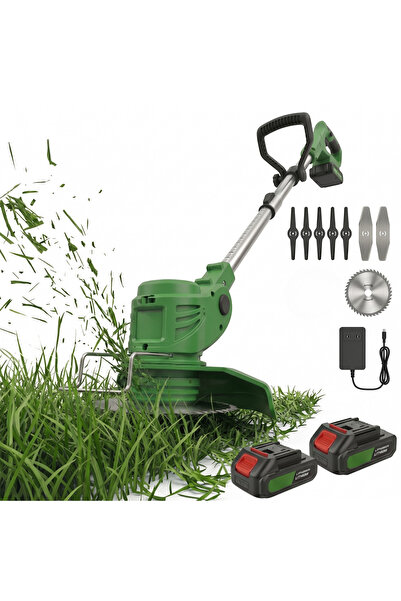Infiniteea Trimmer electric fără fir pentru gazon, 1880W, 2 baterii de 24V, t...