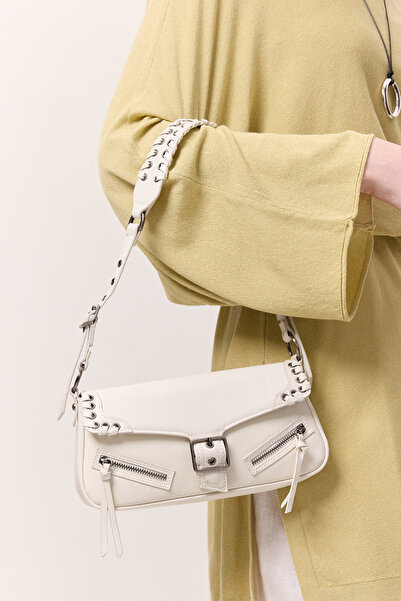 Manuka SCHULTERTASCHE MIT SCHNALLE DETAIL ECRU