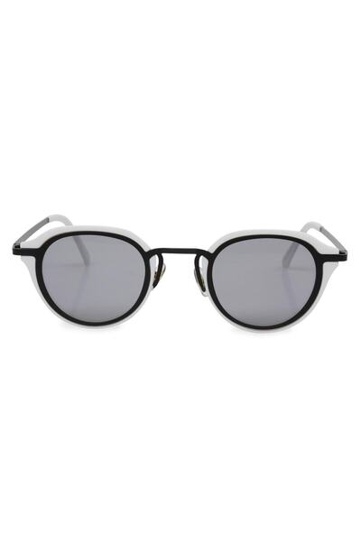 Angel Eyes نظارات شمسية نسائية بيضاوية الشكل بإطار أسود وأبيض وعدسات سوداء UV400