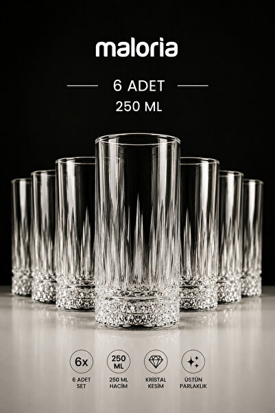 Maloria Elysia Kristal Ağır Meşrubat Bardağı | 6'lı - 300ml