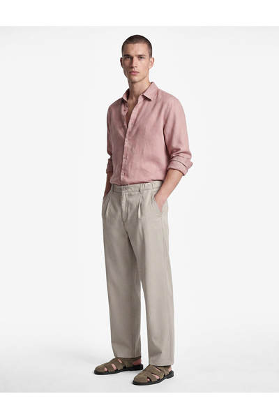 Koton Viscose Elastic Detailed Pleated Trousers