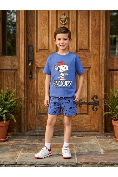 ZARİNA Ünisex Penauts Snoopy Şortlu Takım