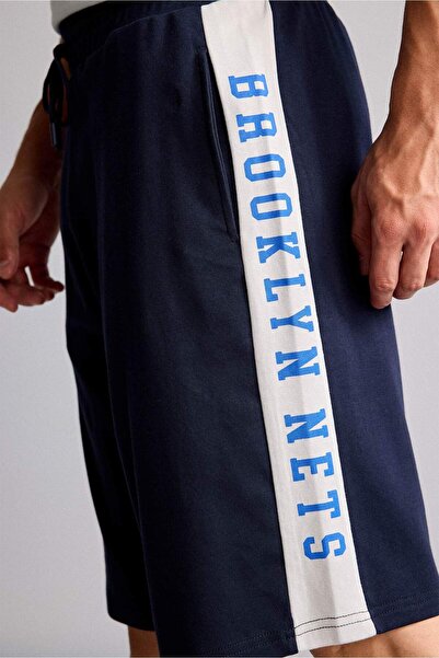 DeFacto NBA Brooklyn Nets Lisanslı Baggy Fıt Lacivert Şort H3850AX26SM