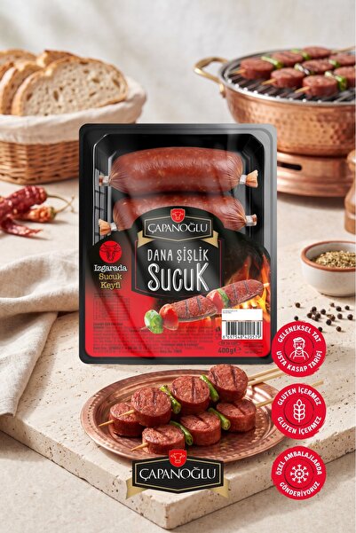 Çapanoğlu Dana Şişlik Sucuk 400 Gr Vakumlu Glutensiz Fermente Kasap Lezzeti Ş...