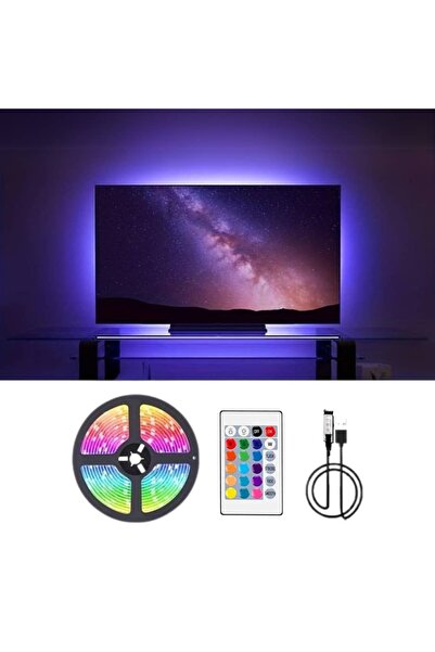 Generic شريط إضاءة LED متعدد الألوان مع جهاز تحكم عن بعد، يعمل بمنفذ USB، منا...