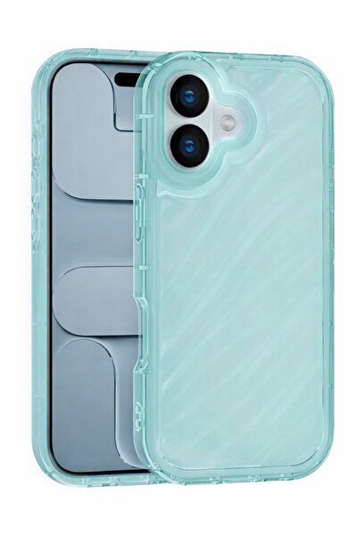 Vissona iPhone 16 Uyumlu Telefon Kılıfı Kamera Çıkıntılı Kabartmalı Parlak De...
