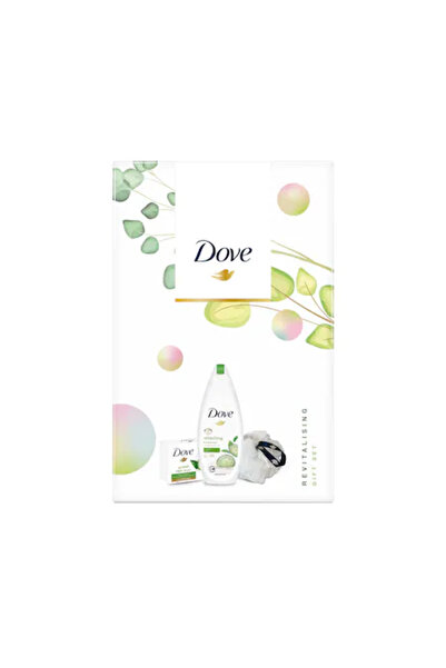 Dove Set cadou Go Fresh: Gel de duș 250 ml + Săpun solid 100 g + Puf de duș