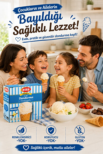 GEPEDDO Gurme Pratik Lezzet Vanilyalı Sade Ev Yapımı Kolay Hazırlanan Sağlıklı Hazır Dondurma Tozu