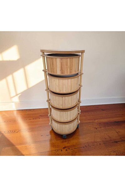 BAMBOO VEGETABLE STAND AND ORGANIZER 5-STOREY FENUGREEK