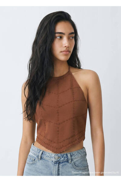 Mango Teen Püsküllü boyundan bağlı bluz