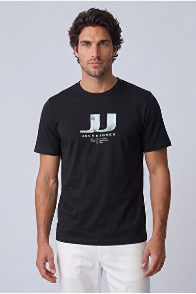 Jack & Jones Ανδρικό μπλουζάκι με λογότυπο στο στήθος και στάμπα μάρκας