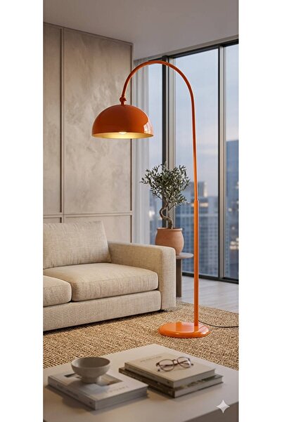 Emg DesiGn Lambader Turuncu Boya Hareketli Başlık Modern Dekoratif Oturma Oda...