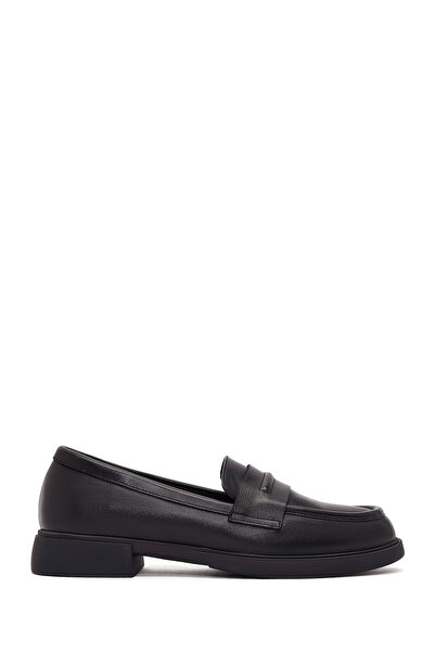 Derimod Kadın Siyah Deri Maskülen Loafer 26PFD180418