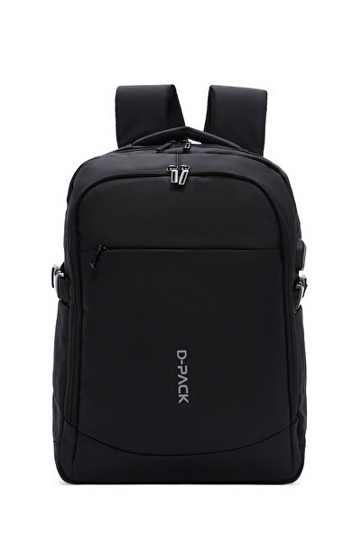 Derimod D-Pack Unisex Black Technological Fabric Backpack 23Sbd30086F