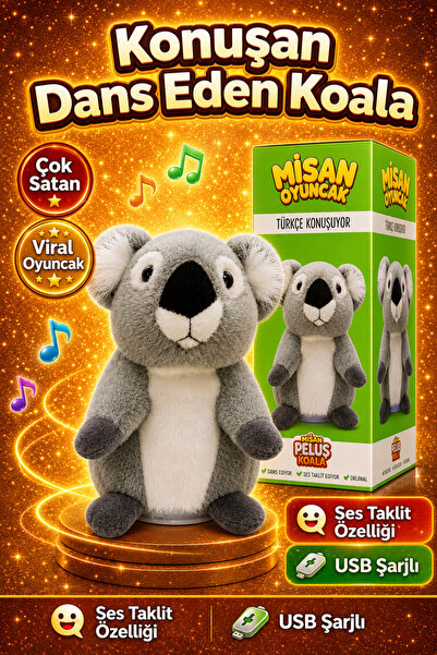 misan Konuşan Ses taklidi yapan Sevimli Hamster Peluş Oyuncak Koala