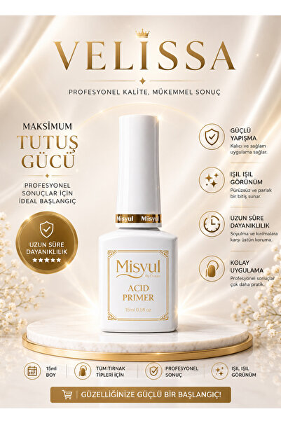 velissa Acid Primer Protez Tırnak Kalıcı Oje Acid Free Primer 15ml