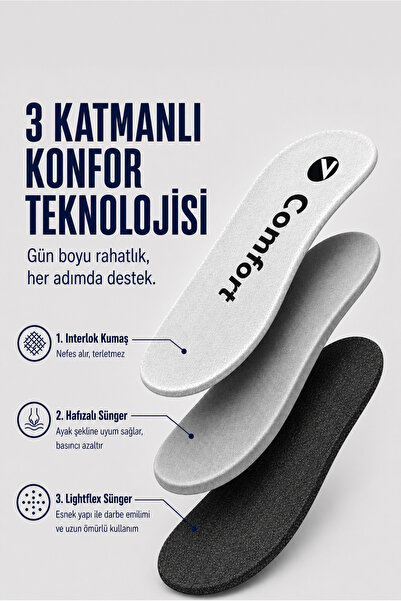 Active Team SG01 | Yumuşak Memory Foam Hafızalı, Günlük Ayakkabı Tabanı, Darbe Emici, Konforlu Iç Tabanlık