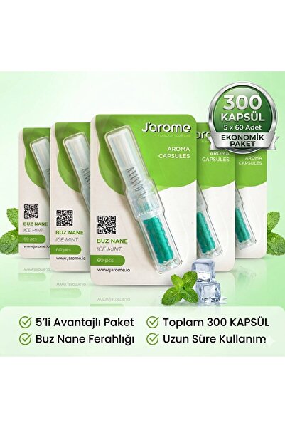 Jarome 5 Adet - Mentol Topu BUZ NANE Aroma Kapsülleri - Fransız