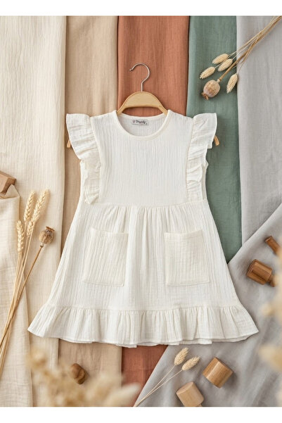 meyastore Girl's Dress with Ruffle Sleeves