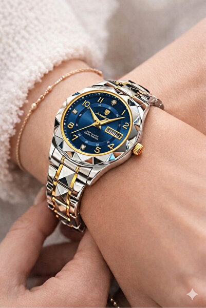 POEDAGAR 306 Daydate Steel Luxury Kadın Kol Saati