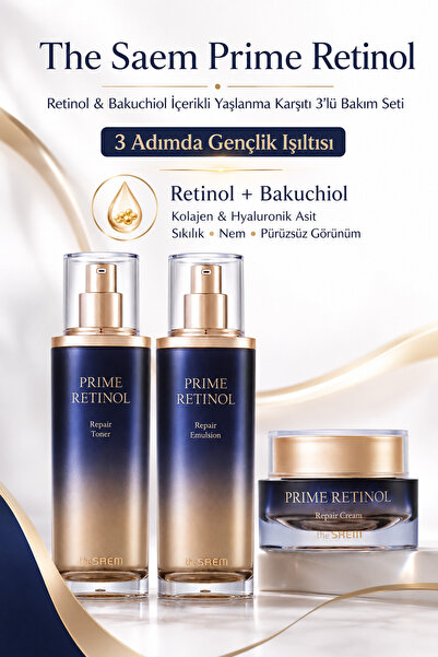 THE SAEM Prime Retinol Skin Care 3 Set / Retinol & Bakuchiol Yaşlanma Karşıtı...