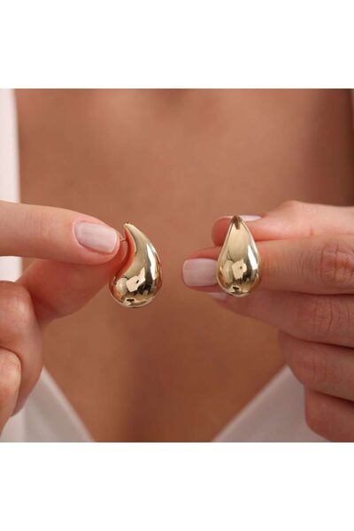 Sembol Gold Altın Drop Küpe 2.5 cm