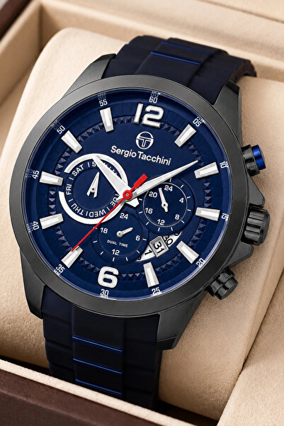 Sergio Tacchini Premium Lüx Erkek Kol Saati Füme Silikon Kordon Stsd001