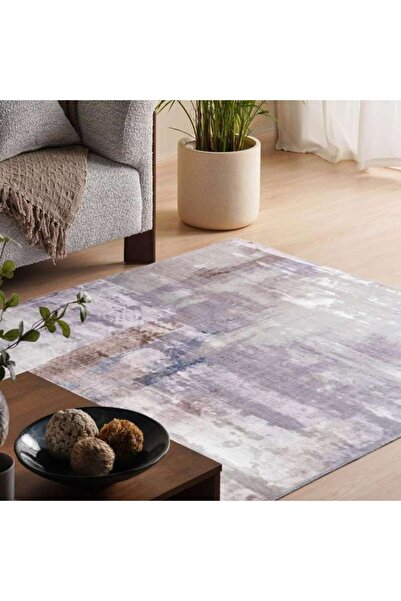 PAN HOME سجادة توروس من الفرو الصناعي المطبوع 150×220 سم - أزرق