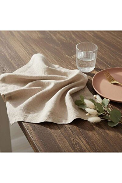 PAN HOME Fenix 12 Piece Cotton- Flex Faggoted Napkin Set 45x45cm - Beige