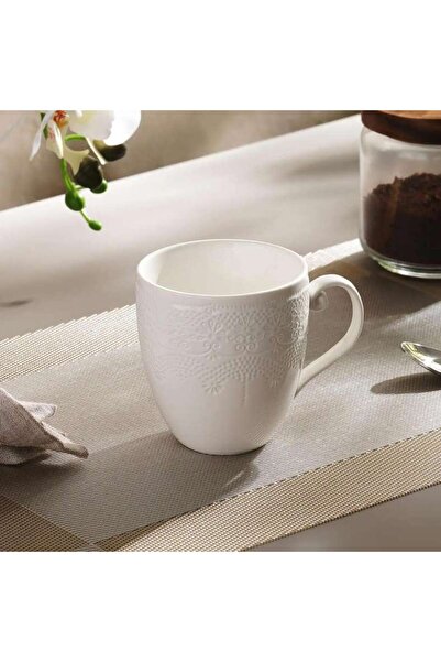 PAN HOME Queen Lace Porcelain Mug 320ml -white