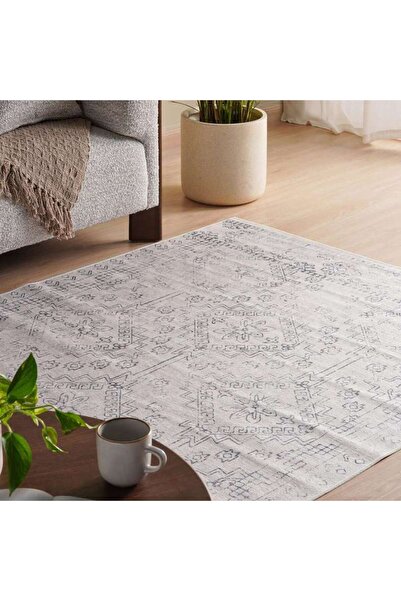 PAN HOME سجادة نولان شينيل مطبوعة 150×220 سم - رمادي