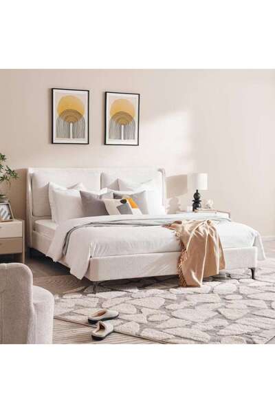 PAN HOME Aversa Queen Bed 160x200 Cm - Off White