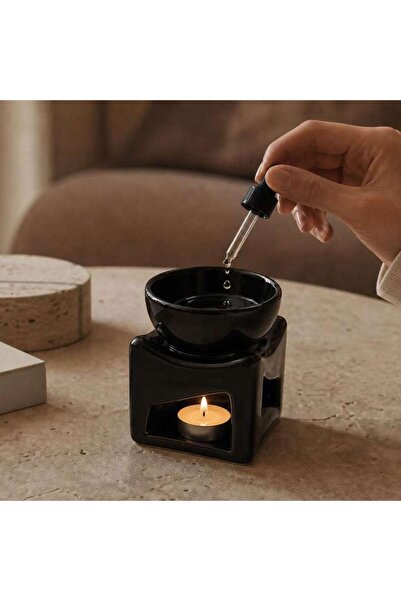 PAN HOME Dania Ceramic Oil Burner 8.5x10.5cm - Black