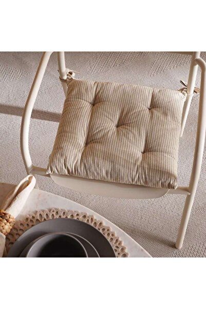 PAN HOME Velisha Pinstripe Chair Pad 40x40cm - Beige