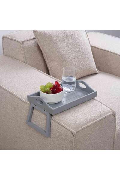 PAN HOME Almora Sofa Tray With Foldable Legs 30x20.8x18.5cm- Grey