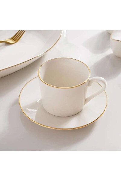 PAN HOME Abrik Tea Cup Saucer 220ml - White