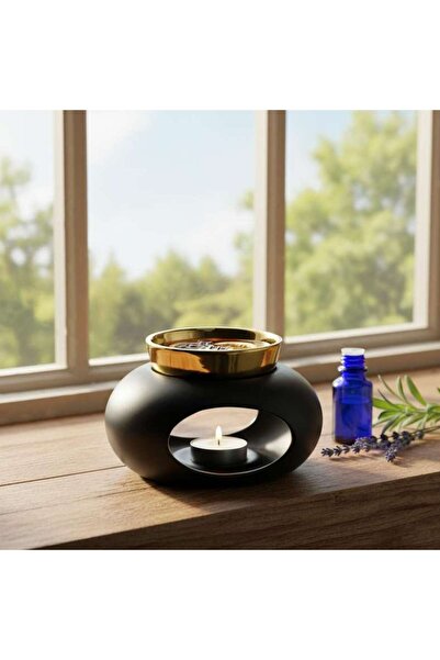 PAN HOME موقد زيت سيراميك هيرش 14.5×11×9 سم - أسود