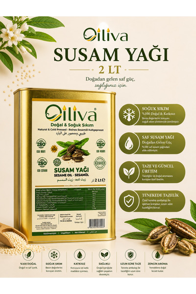 OILIVA GIDA SAN. VE DIŞ TİC. LTD. ŞTİ. %100 Doğal Saf Soğuk Sıkım Susam Yağı ...