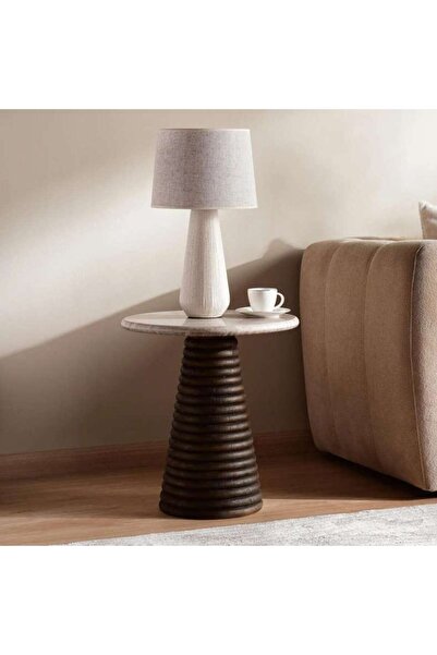 PAN HOME Trevi End Table Marble - Beige & Brown
